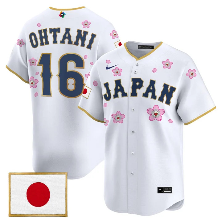 Men's Team Japan World Baseball Classic x Takashi Murakami Vapor Premier Jersey WHITE#16 SHOHEI OHTANI