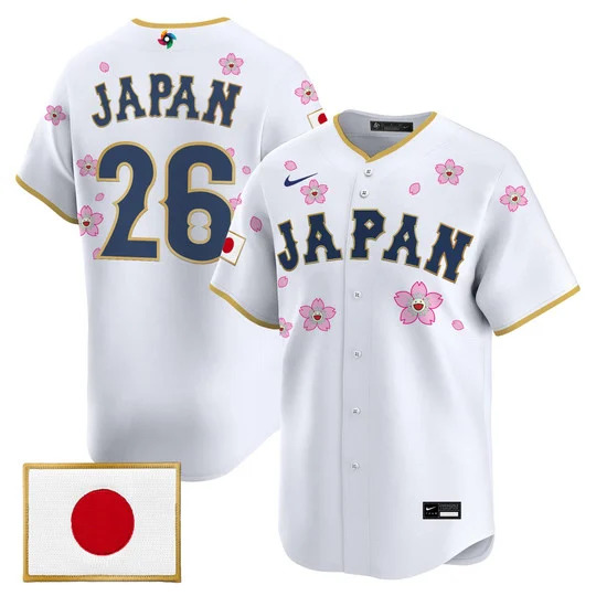 Men's Team Japan World Baseball Classic x Takashi Murakami Vapor Premier Jersey WHITE#26 JAPAN