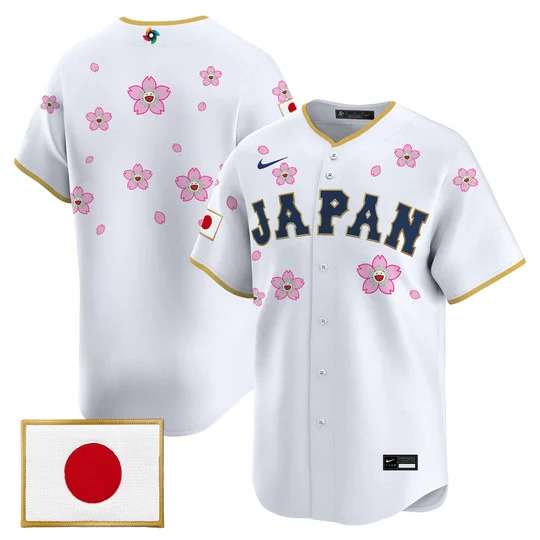 Men's Team Japan World Baseball Classic x Takashi Murakami Vapor Premier Jersey WHITE BLANK