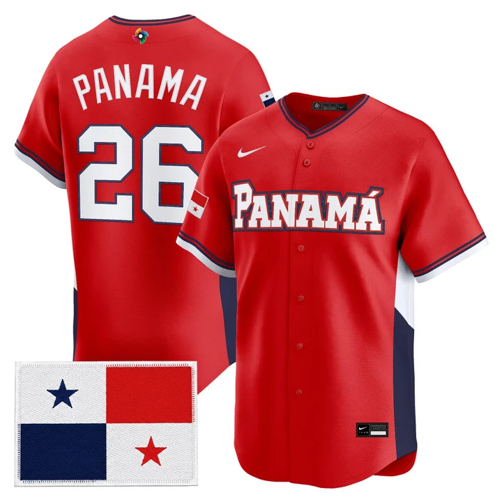 Men's Team Panama 2026 World Baseball Classic Vapor Premier Jersey RED#26 PANAMA