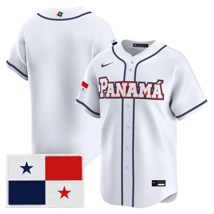Men's Team Panama 2026 World Baseball Classic Vapor Premier Jersey WHITE  BLANK