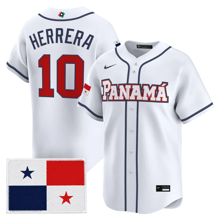 Men's Team Panama 2026 World Baseball Classic Vapor Premier Jersey WHITE#10 IVAN HERRERA