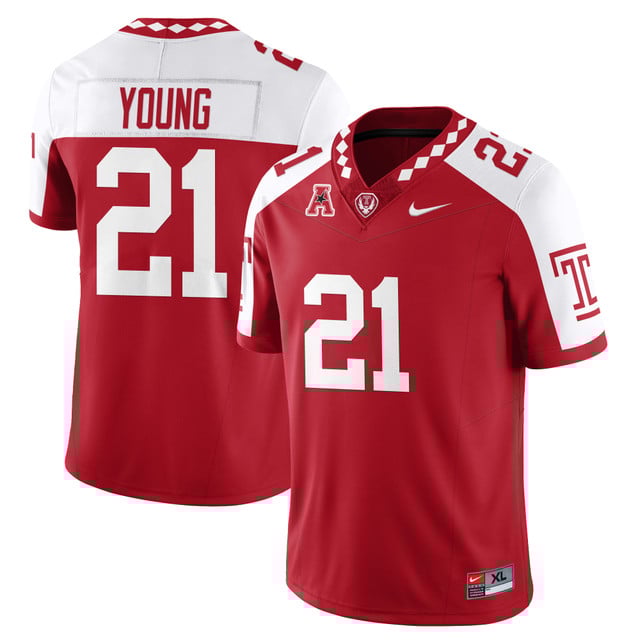 Men's Temple Football 2025 Vapor Limited Jersey ALTERNATE#21 DE'CARLOS YOUNG