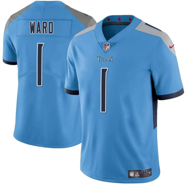 Men's Tennessee Titans #1 Cameron Ward Blue 2025 Draft Vapor Untouchable Football Stitched Jersey