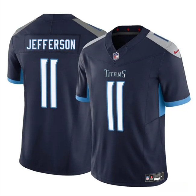 Men's Tennessee Titans #11 Van Jefferson Navy 2025 F.U.S.E. Vapor Limited Football Stitched Jersey