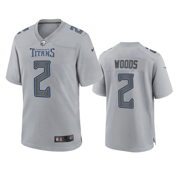 Men's Tennessee Titans #2 Robert Woods Gray Atmosphere Fashion Game Jersey
