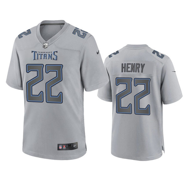 Men's Tennessee Titans #22 Derrick Henry Gray Atmosphere Fashion Game Jersey