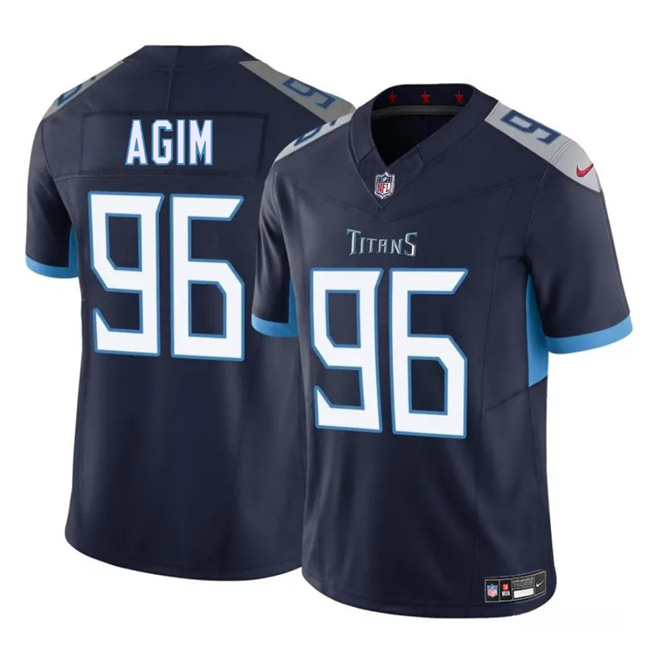 Men's Tennessee Titans #96 McTelvin Agim Navy 2025 F.U.S.E. Vapor Limited Football Stitched Jersey