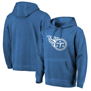 Men's Tennessee Titans NFL Pro Line By Fanatics Branded Navy White Logo Shadow Washed Pullover Hoodie