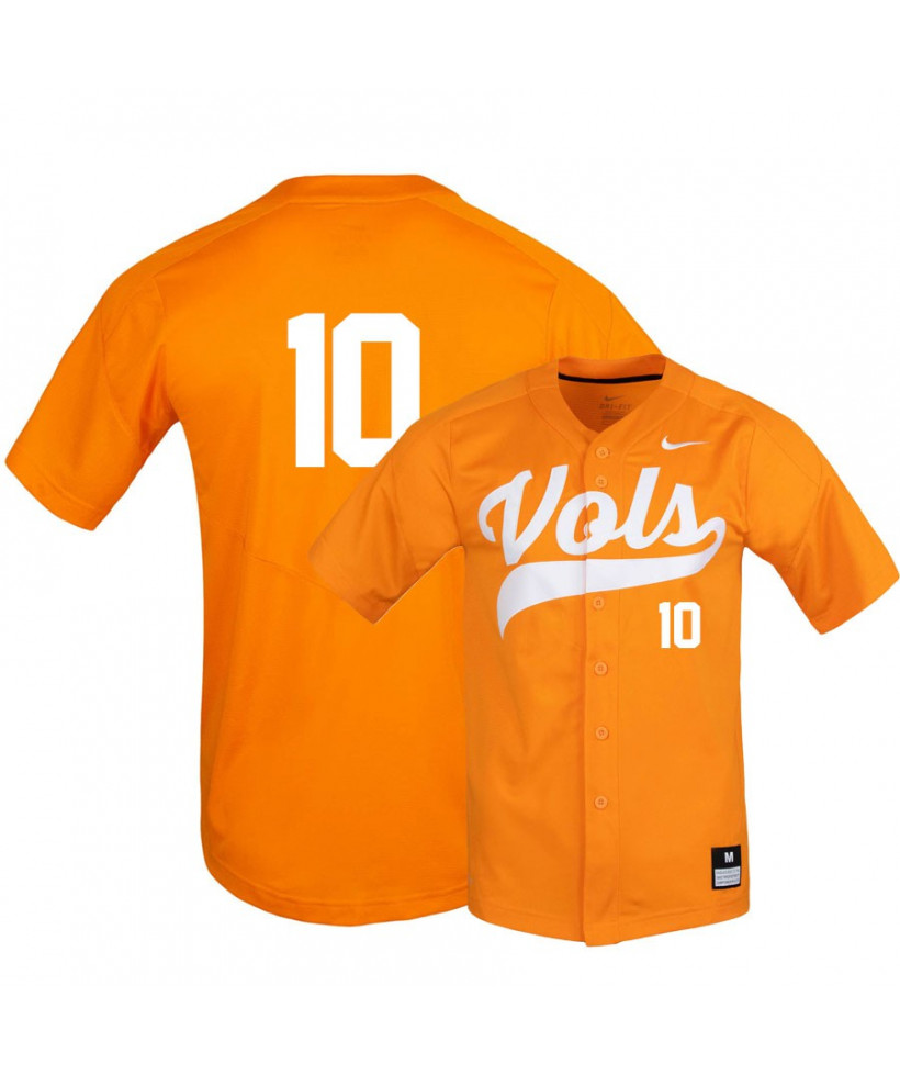Men's Tennessee Volunteers #10 Pete Derkay Nike Orange Vols College Baseball Jersey 