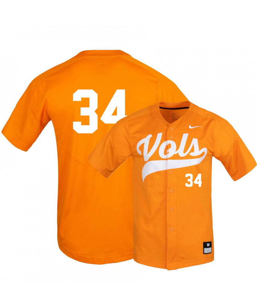 Men's Tennessee Volunteers #34 Garrett Crochet Nike Orange Vols College Baseball Jersey 