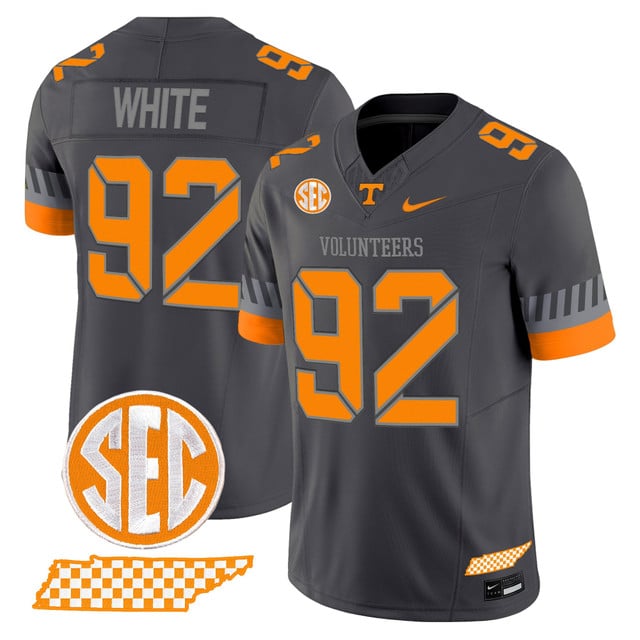 Men's Tennessee Volunteers 2025 'Smokey Grey Series' Vapor Limited Jersey V2 GREY #92 REGGIE WHITE