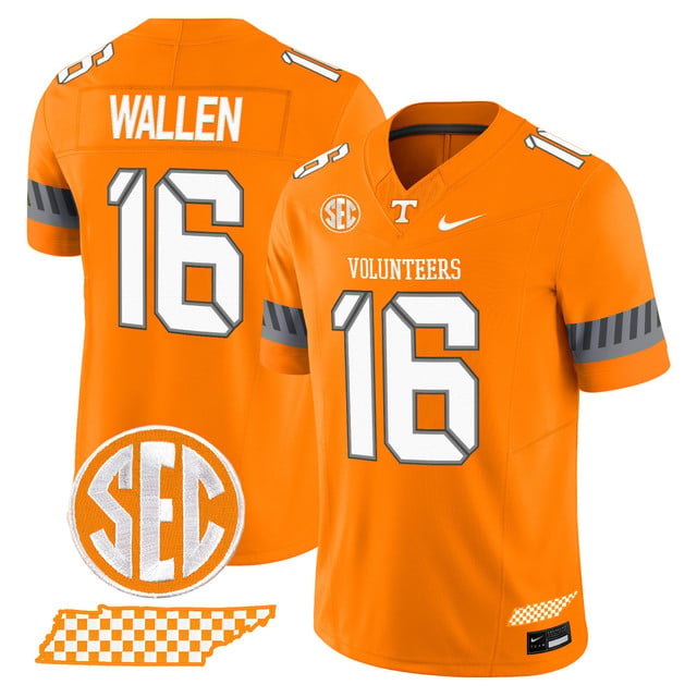 Men's Tennessee Volunteers 2025 'Smokey Grey Series' Vapor Limited Jersey V2 ORANGE #16 MORGAN WALLEN