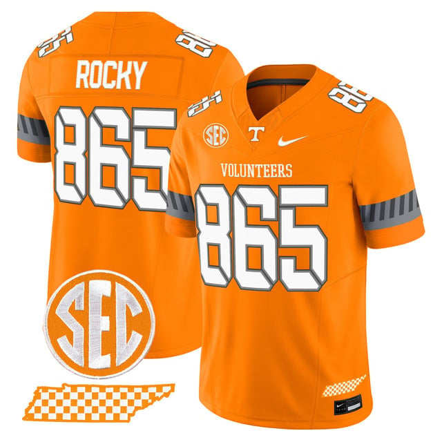 Men's Tennessee Volunteers 2025 'Smokey Grey Series' Vapor Limited Jersey V2 ORANGE #865 ROCKY