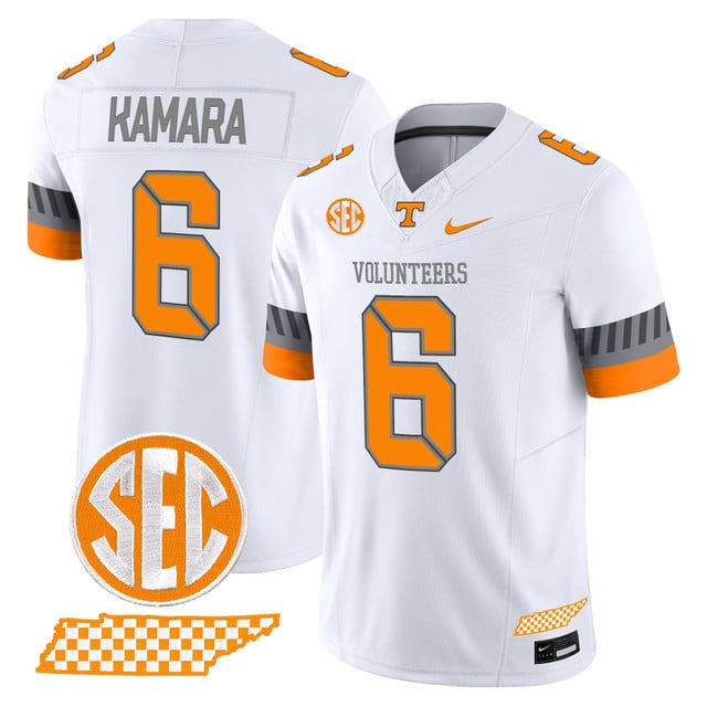 Men's Tennessee Volunteers 2025 'Smokey Grey Series' Vapor Limited Jersey V2 WHITE #6 ALVIN KAMARA