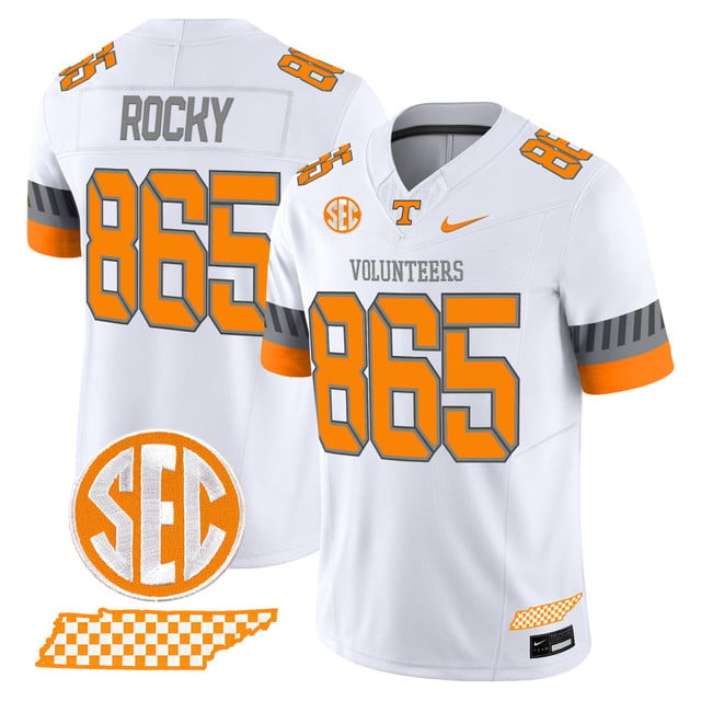 Men's Tennessee Volunteers 2025 'Smokey Grey Series' Vapor Limited Jersey V2 WHITE #865 ROCKY
