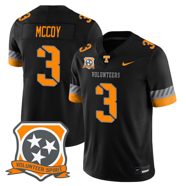 Men's Tennessee Volunteers 2025 Spirit Jersey BLACK#3 JERMOD MCCOY