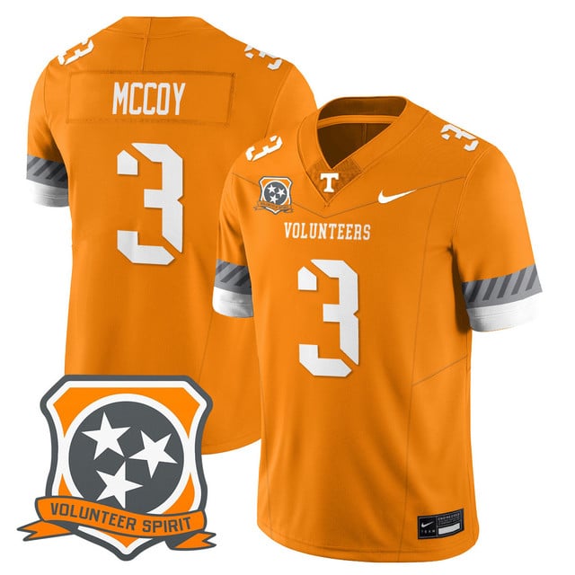 Men's Tennessee Volunteers 2025 Spirit Jersey ORANGE#3 JERMOD MCCOY