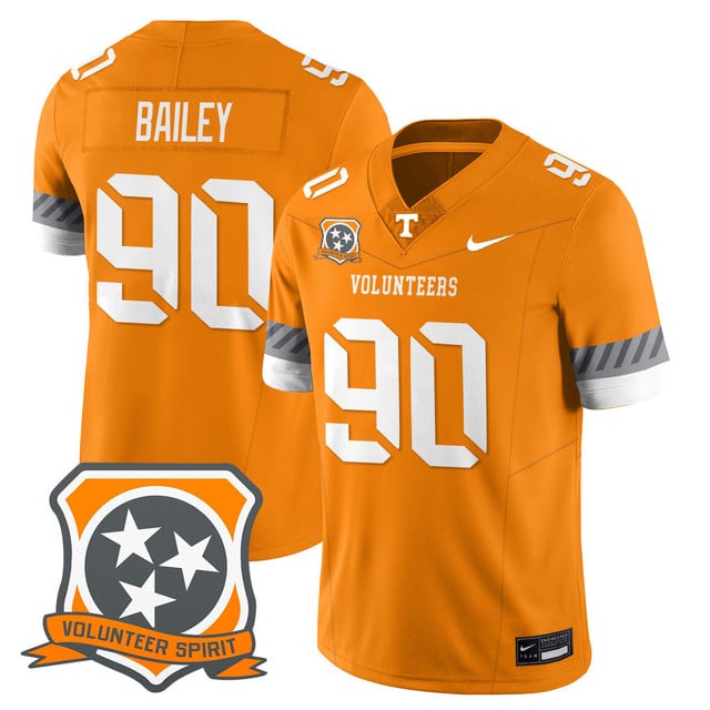 Men's Tennessee Volunteers 2025 Spirit Jersey ORANGE#90 DOMINIC BAILEY