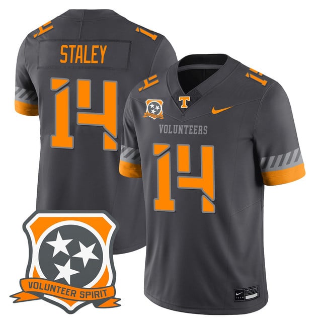 Men's Tennessee Volunteers 2025 Spirit Jersey SMOKEY GRAY#14 BRAYLON STALEY