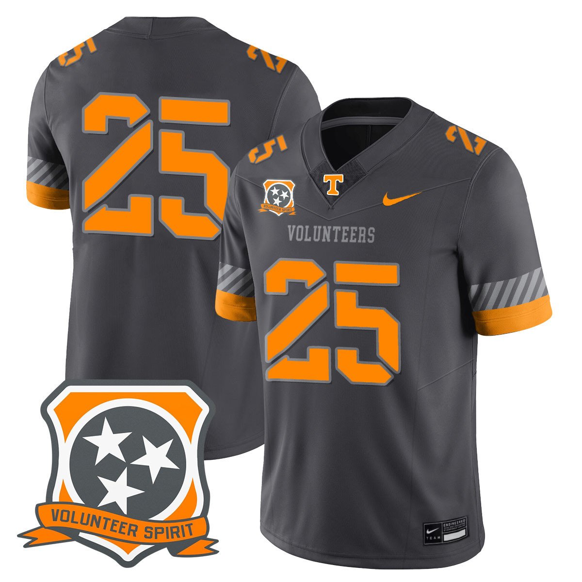 Men's Tennessee Volunteers 2025 Spirit Jersey SMOKEY GRAY#25