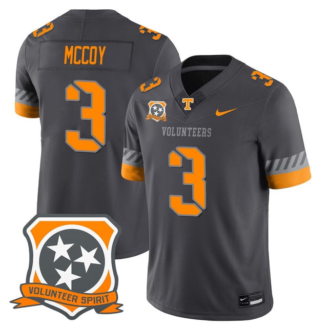 Men's Tennessee Volunteers 2025 Spirit Jersey SMOKEY GRAY#3 JERMOD MCCOY