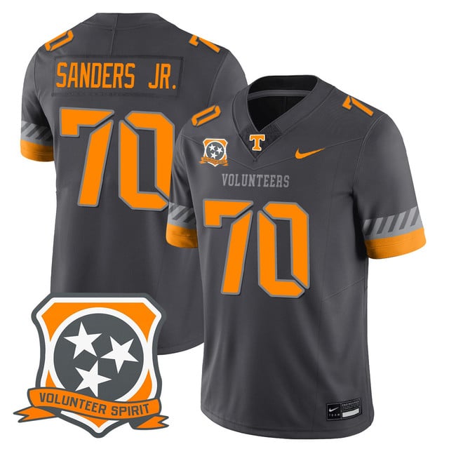 Men's Tennessee Volunteers 2025 Spirit Jersey SMOKEY GRAY#70 DAVID SANDERS JR.
