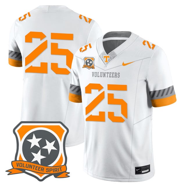 Men's Tennessee Volunteers 2025 Spirit Jersey WHITE#25