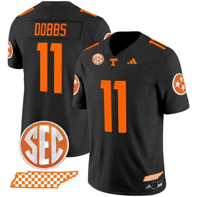 Men's Tennessee Volunteers 2025 Vapor Limited Jersey V2 black #11 Joshua Dobbs