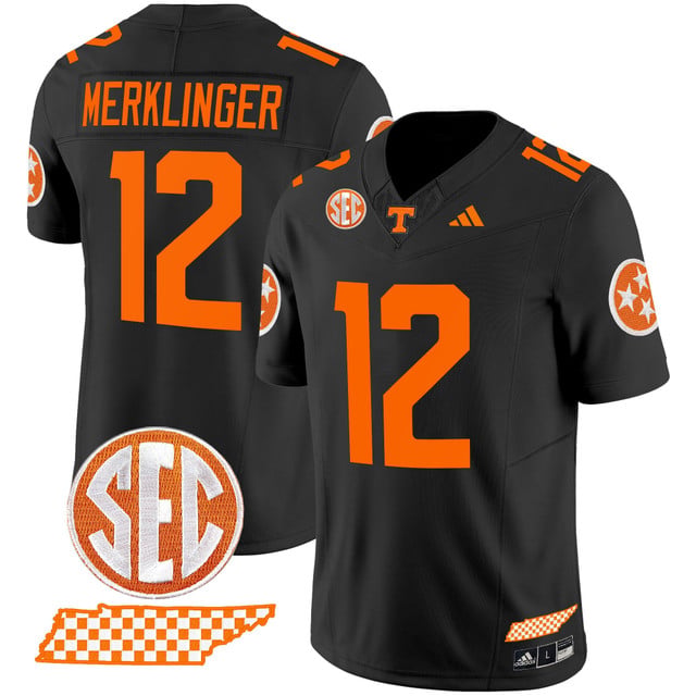 Men's Tennessee Volunteers 2025 Vapor Limited Jersey V2 black #12 Jake Merklinger