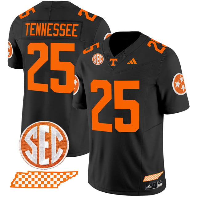 Men's Tennessee Volunteers 2025 Vapor Limited Jersey V2 black #25 Tennessee