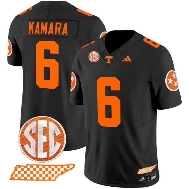 Men's Tennessee Volunteers 2025 Vapor Limited Jersey V2 black #6 Alvin Kamara