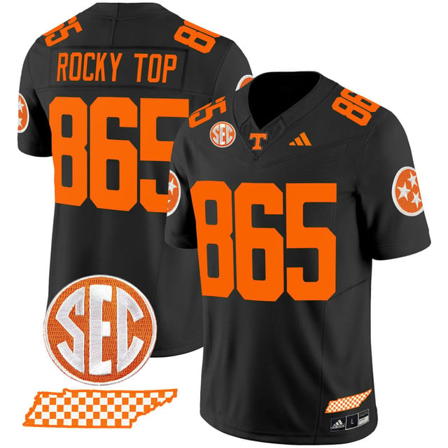 Men's Tennessee Volunteers 2025 Vapor Limited Jersey V2 black #865 Rocky