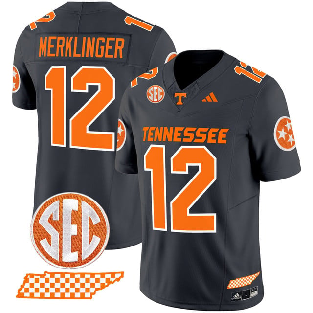 Men's Tennessee Volunteers 2025 Vapor Limited Jersey V2 grey #12 Jake Merklinger