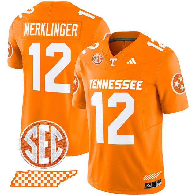Men's Tennessee Volunteers 2025 Vapor Limited Jersey V2 orange #12 Jake Merklinger
