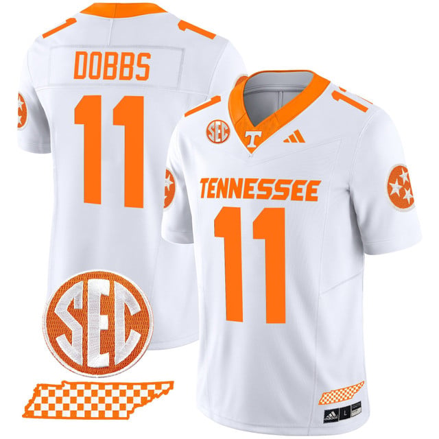 Men's Tennessee Volunteers 2025 Vapor Limited Jersey V2 white #11 Joshua Dobbs