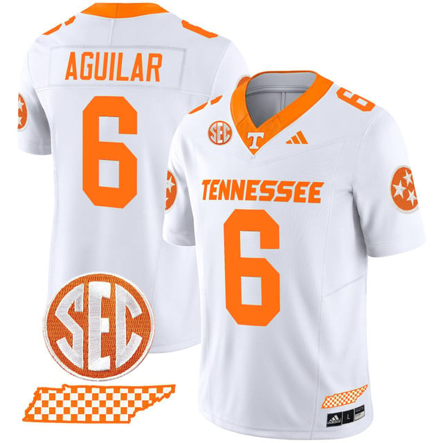 Men's Tennessee Volunteers 2025 Vapor Limited Jersey V2 white #6 Joey Aguilar