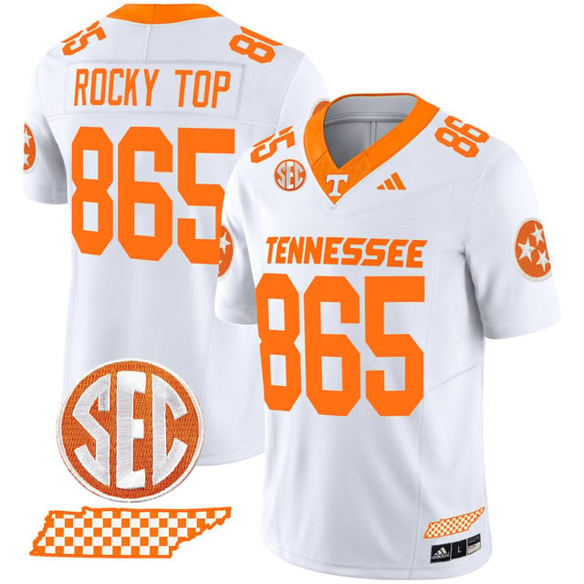 Men's Tennessee Volunteers 2025 Vapor Limited Jersey V2 white #865 Rocky