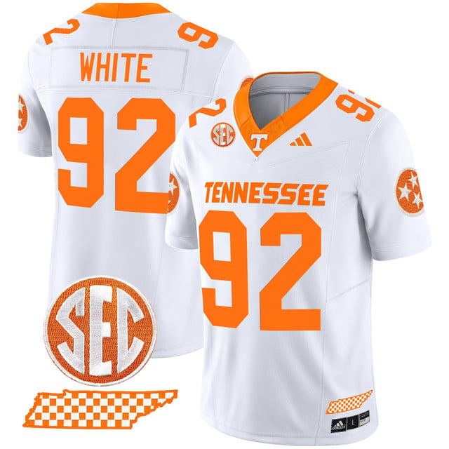 Men's Tennessee Volunteers 2025 Vapor Limited Jersey V2 white #92 Reggie White