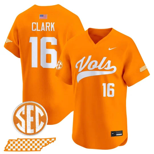 Men's Tennessee Volunteers 2026 'Smokey Grey Series' Vapor Premier Limited Jersey ORANGE#16 LEVI CLARK