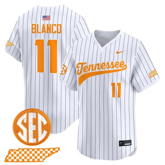 Men's Tennessee Volunteers 2026 'Smokey Grey Series' Vapor Premier Limited Jersey PINSTRIPE#11 EVAN BLANCO