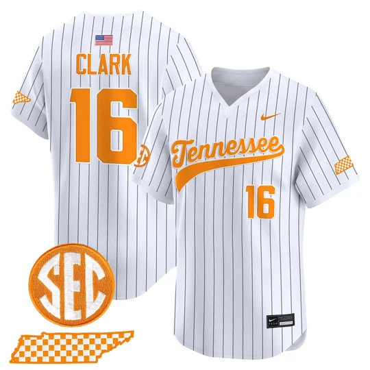 Men's Tennessee Volunteers 2026 'Smokey Grey Series' Vapor Premier Limited Jersey PINSTRIPE#16 LEVI CLARK