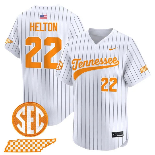 Men's Tennessee Volunteers 2026 'Smokey Grey Series' Vapor Premier Limited Jersey PINSTRIPE#22 TODD HELTON