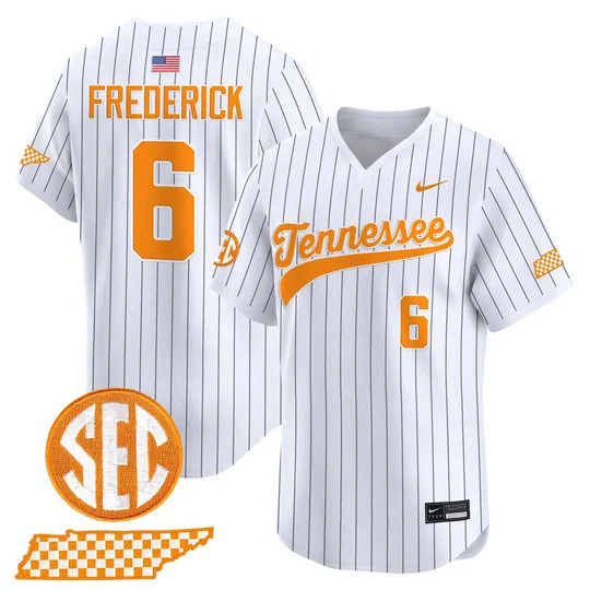 Men's Tennessee Volunteers 2026 'Smokey Grey Series' Vapor Premier Limited Jersey PINSTRIPE#6 BRADY FREDERICK