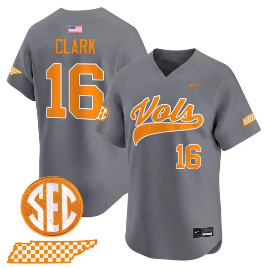 Men's Tennessee Volunteers 2026 'Smokey Grey Series' Vapor Premier Limited Jersey SMOKEY GREY#16 LEVI CLARK