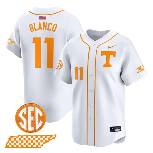 Men's Tennessee Volunteers 2026 'Smokey Grey Series' Vapor Premier Limited Jersey WHITE#11 EVAN BLANCO