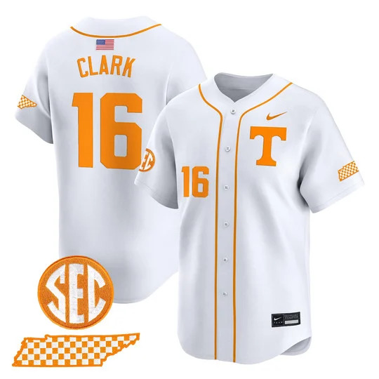 Men's Tennessee Volunteers 2026 'Smokey Grey Series' Vapor Premier Limited Jersey WHITE#16 LEVI CLARK