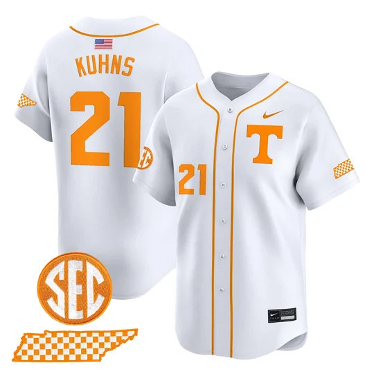 Men's Tennessee Volunteers 2026 'Smokey Grey Series' Vapor Premier Limited Jersey WHITE#21 TEGAN KUHNS