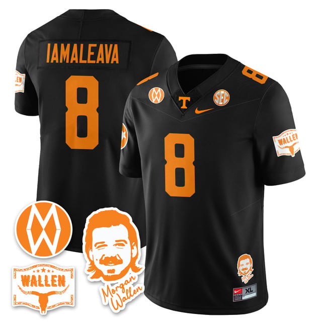 Men's Tennessee Volunteers Morgan Wallen 2025 Jersey BLACK#8 NICO LAMALEAVA