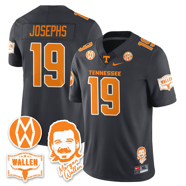 Men's Tennessee Volunteers Morgan Wallen 2025 Jersey GRAY#19 JOSHUA JOSEPHS